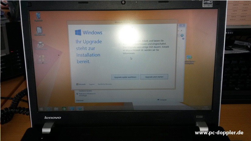 Windows Upgrade ist zur Installation bereit