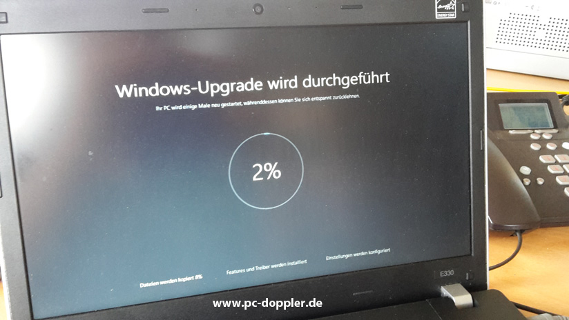 Windows 10 Upgrade wird durchgeführt.