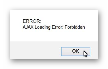 Fehlermeldung: AJAX Loading Error: Forbidden